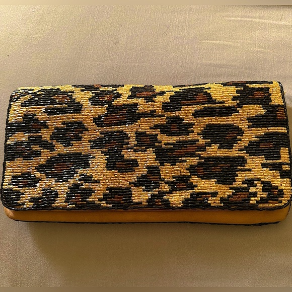 Beaded Clutch Purse~Neiman Marcus~Animal Print Design - Picture 1 of 7